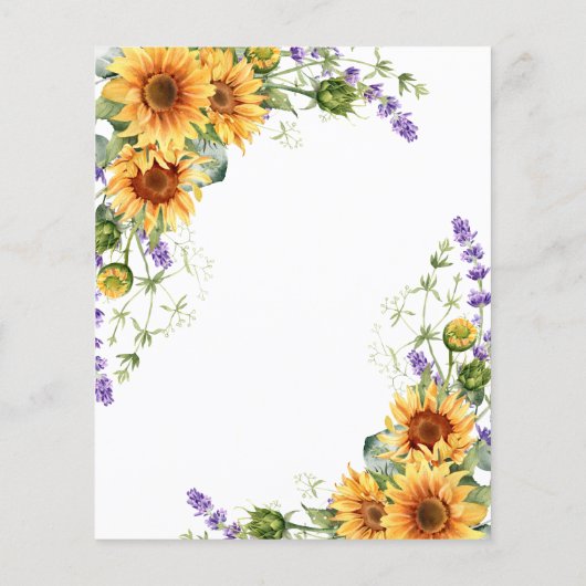 Budget Sonnenblumen & Lavander Dedication Einladun (Rückseite)