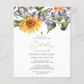 Budget Sonnenblumen & Lavander Dedication Einladun (Vorderseite)