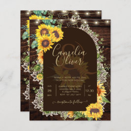 BUDGET Sonnenblumen Lights Lace Wedding INVITE