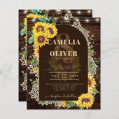 BUDGET Sonnenblumen Lights Lace Wedding INVITE (Vorne/Hinten)