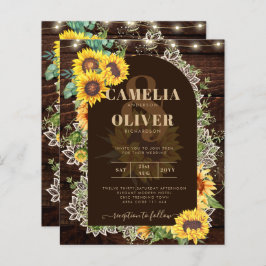 BUDGET Sonnenblumen Lights Lace Wedding INVITE