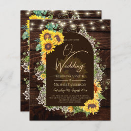 BUDGET Sonnenblumen Lights Lace Wedding INVITE
