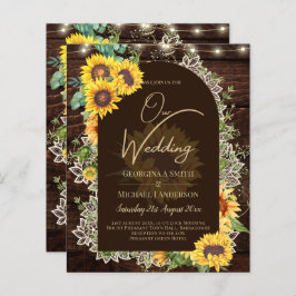 BUDGET Sonnenblumen Lights Lace Wedding INVITE