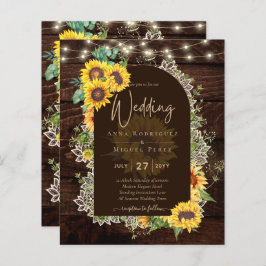 BUDGET Sonnenblumen Lights Lace Wedding INVITE