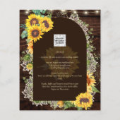BUDGET Sonnenblumen Lights Lace Wedding INVITE (Rückseite)
