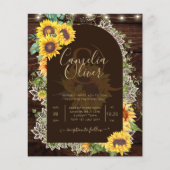 BUDGET Sonnenblumen Lights Lace Wedding INVITE (Vorderseite)