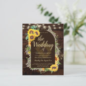 BUDGET Sonnenblumen Lights Lace Wedding INVITE (Stehend Vorderseite)