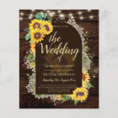 BUDGET Sonnenblumen Lights Lace Wedding INVITE (Vorderseite)