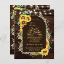 BUDGET Sonnenblumen Lights Lace Wedding INVITE