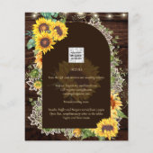 BUDGET Sonnenblumen Lights Lace Wedding INVITE Flyer (Hinten)