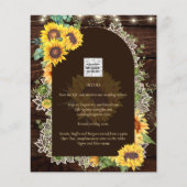 BUDGET Sonnenblumen Lights Lace Wedding INVITE Flyer (Hinten)