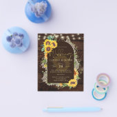 BUDGET Sonnenblumen Lights Lace Wedding INVITE Flyer (Einzeln)