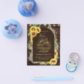 BUDGET Sonnenblumen Lights Lace Wedding INVITE Flyer (Einzeln)