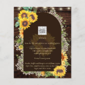BUDGET Sonnenblumen Lights Lace Wedding INVITE Flyer (Hinten)