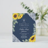 Budget Sonnenblumen Marine Blue Lace Erste Kommune (Stehend Vorderseite)
