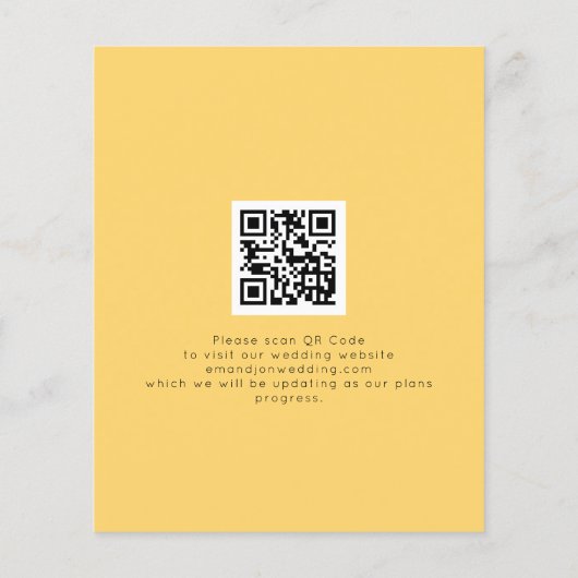 Budget Sonnenblumen QR-Code Save the Date gelb (Rückseite)