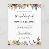 Budget Sonnenblumen Rose Burgund Rustikale Hochzei (Vorderseite)