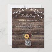 Budget Sonnenblumen-Rosen QR-Code RSVP Einladung (Rückseite)