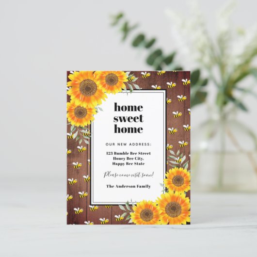 Budget Sonnenblumen rustikale Bienen verschieben A (Stehend Vorderseite)