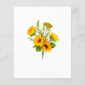 Budget Sonnenblumen Rustikale Hochzeit Einladung (Rückseite)