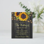 Budget Sonnenblumen rustikales Land Hochzeit Einla (Stehend Vorderseite)