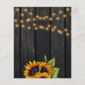 Budget Sonnenblumen rustikales Land Hochzeit Einla (Rückseite)