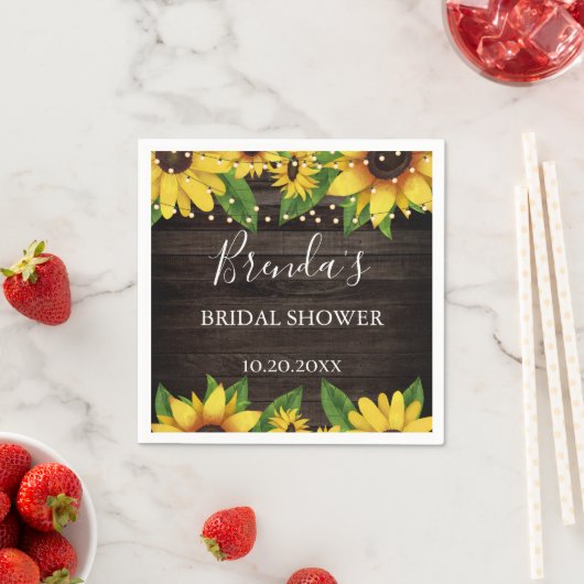 Budget Sonnenblumen Stall Holz String Lights Napki Serviette (Beispiel)