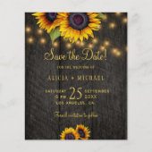 Budget Sonnenblumen Stallholz Hochzeit speichern d Flyer (Vorne)