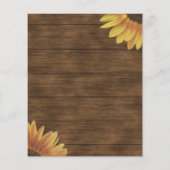 Budget Sonnenblumen Stallholz Rustikales Brautpart (Rückseite)