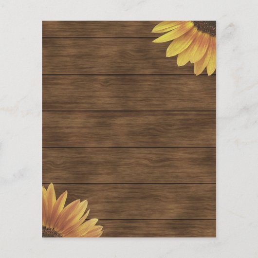 Budget Sonnenblumen Stallholz Rustikales Brautpart (Rückseite)