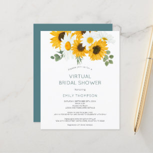 Budget Sonnenblumen Virtual Bridal Dusche Einladun