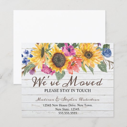 Budget Sonnenblumenbewegung | Änderung der Anschri (Vorne/Hinten)