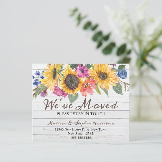 Budget Sonnenblumenbewegung | Änderung der Anschri (Stehend Vorderseite)