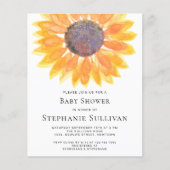 Budget Sonnenblumendusche Einladungskarte (Vorderseite)