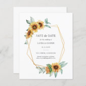 Budget Sonnenblumengeometrie Save the Date (Vorne/Hinten)