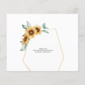 Budget Sonnenblumengeometrie Save the Date (Rückseite)