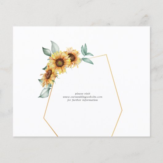 Budget Sonnenblumengeometrie Save the Date Flyer (Hinten)