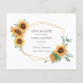 Budget Sonnenblumengeometrie Save the Date Flyer