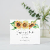 Budget Sonnenblumenwasser Hochzeit speichern Datum (Stehend Vorderseite)