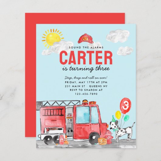 Budget Sound the Alarm Fire Truck Feuermann Geburt (Vorne/Hinten)