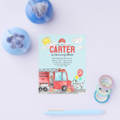 Budget Sound the Alarm Fire Truck Feuermann Geburt Flyer (Einzeln)