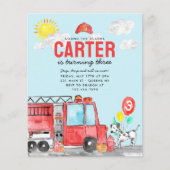 Budget Sound the Alarm Fire Truck Feuermann Geburt Flyer (Vorne)