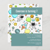 BUDGET Space Astronaut Geburtstagsparty Einladung (Vorne/Hinten)