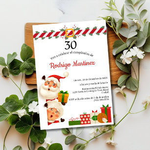 Budget Spanisch Santa & Mrs Claus 30. Geburtstag Einladung