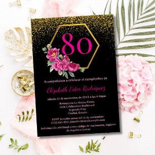 Budget Spanisches Glamour Schwarz Gold Rosa 80. Ge Einladung