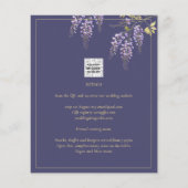 BUDGET Spanish BODA Wisteria Lila Gold Wedding Flyer (Hinten)