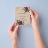 BUDGET Spanish Wedding Nuestra BODA Burgundy Blue Flyer (Gruppe)