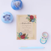 BUDGET Spanish Wedding Nuestra BODA Burgundy Blue Flyer (Einzeln)