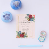 BUDGET Spanish Wedding Nuestra BODA Burgundy Blue Flyer (Einzeln)