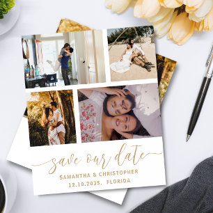 Budget Sparen Sie unser Datum Foto Gold Schrift Ei